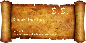 Dodek Dorina névjegykártya